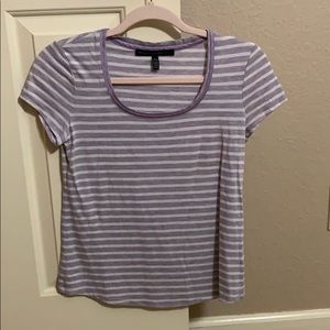 WHBM CASUAL STRIPED SCOOP NECK